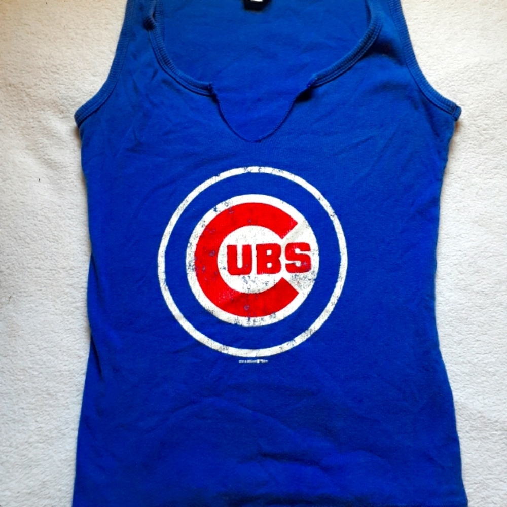 Blue womens tank top cubs shirt